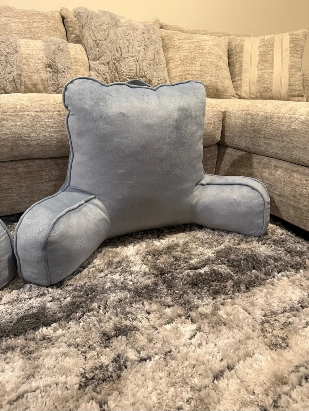 Light Blue Reading Pillows with Armrests (Pair)